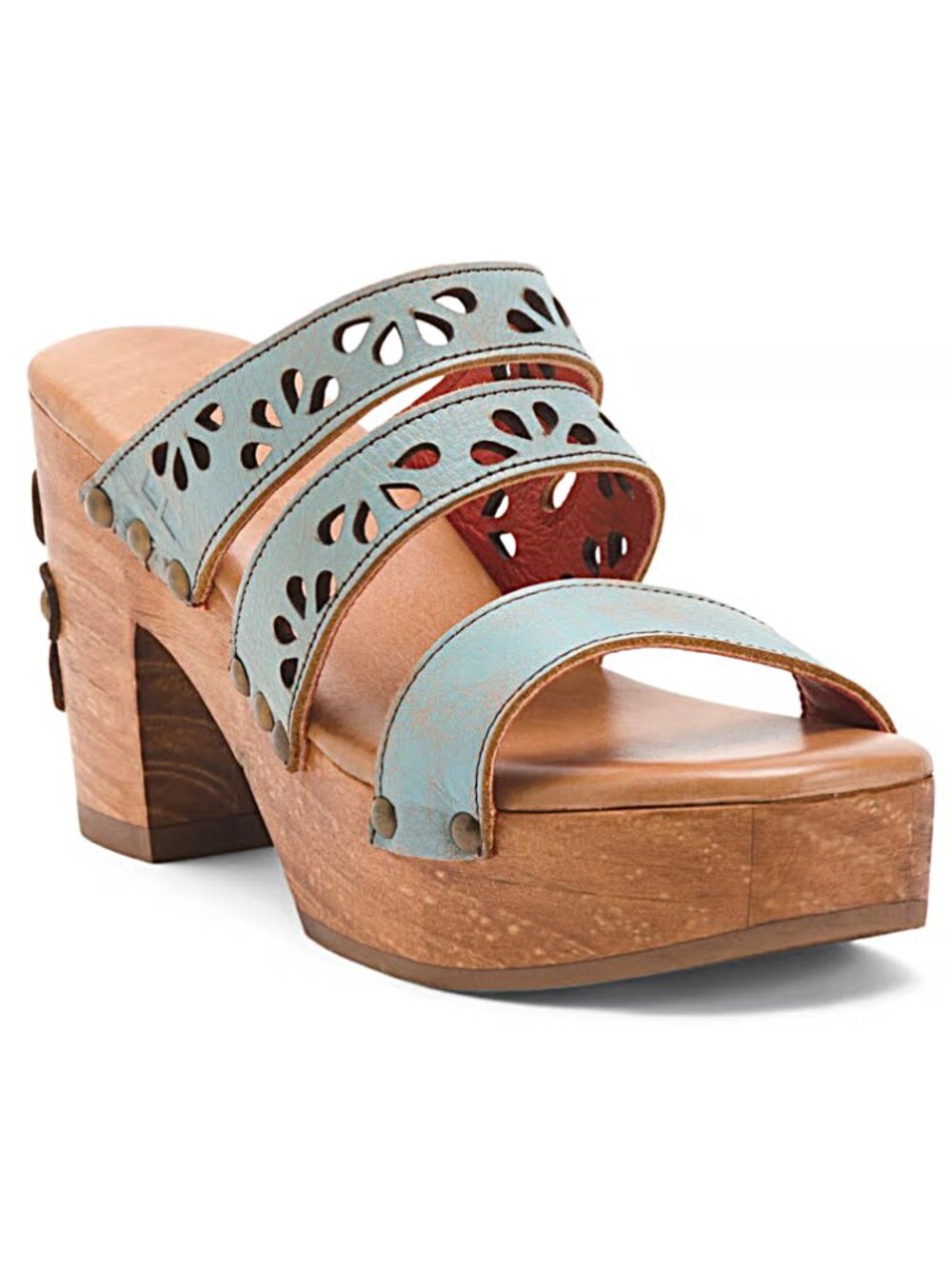 BED/STU Kreep Heels Platform Sandals -Baby Blue Lux-